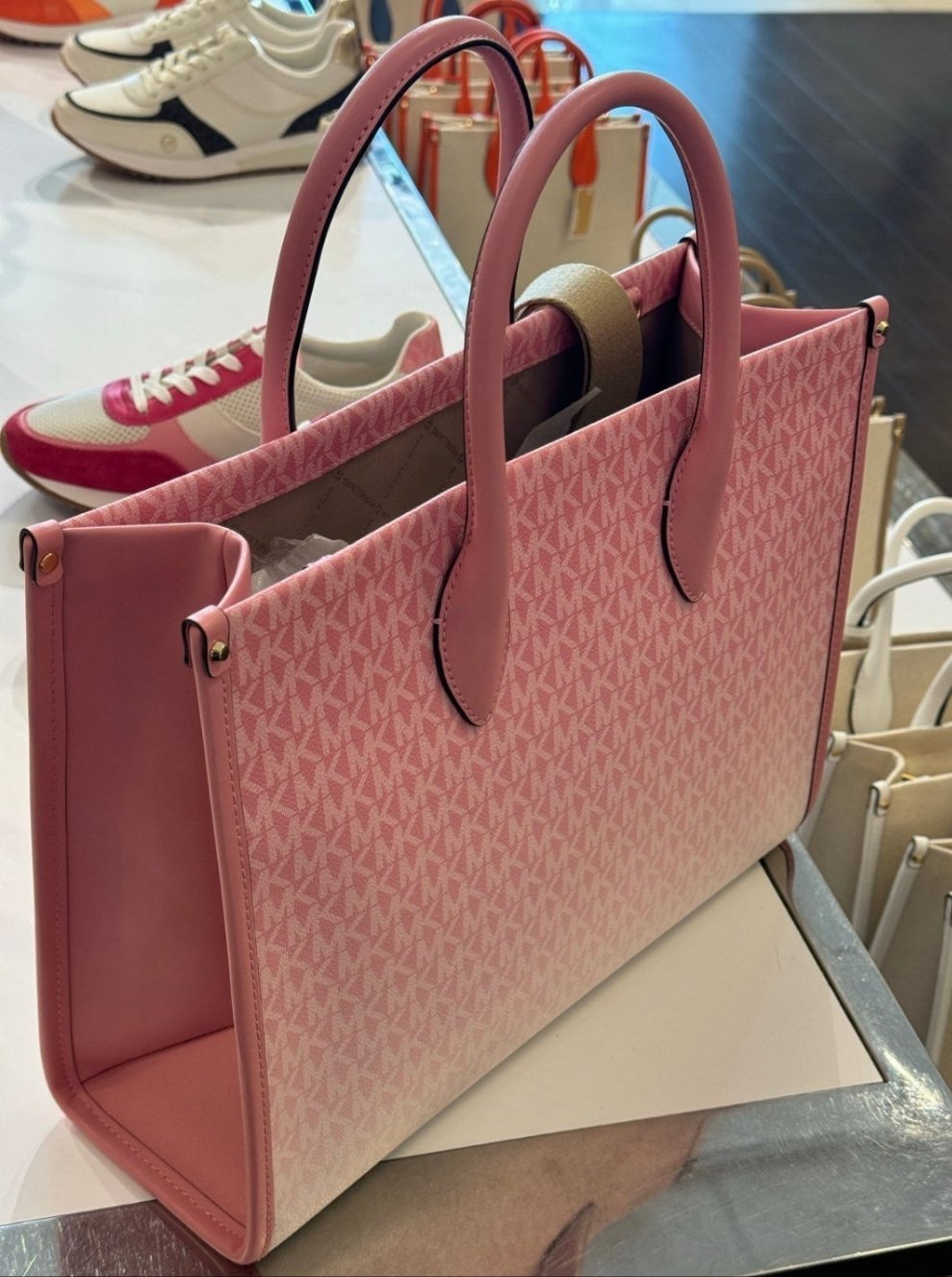 Michael Kors Mirella Logo Medium Tote SET Pink