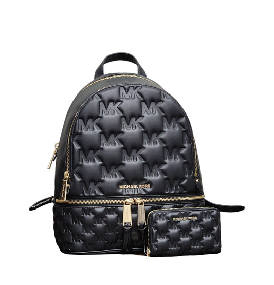 Michael Kors Rhea Logo Embossed MD Backpack SET