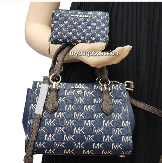 Michael Kors Marilyn Logo SM Crossbody SET Blue