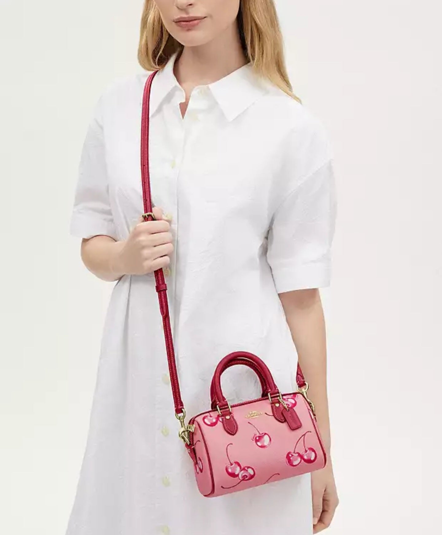 Coach Rowan Pink Cherry Mini Crossbody