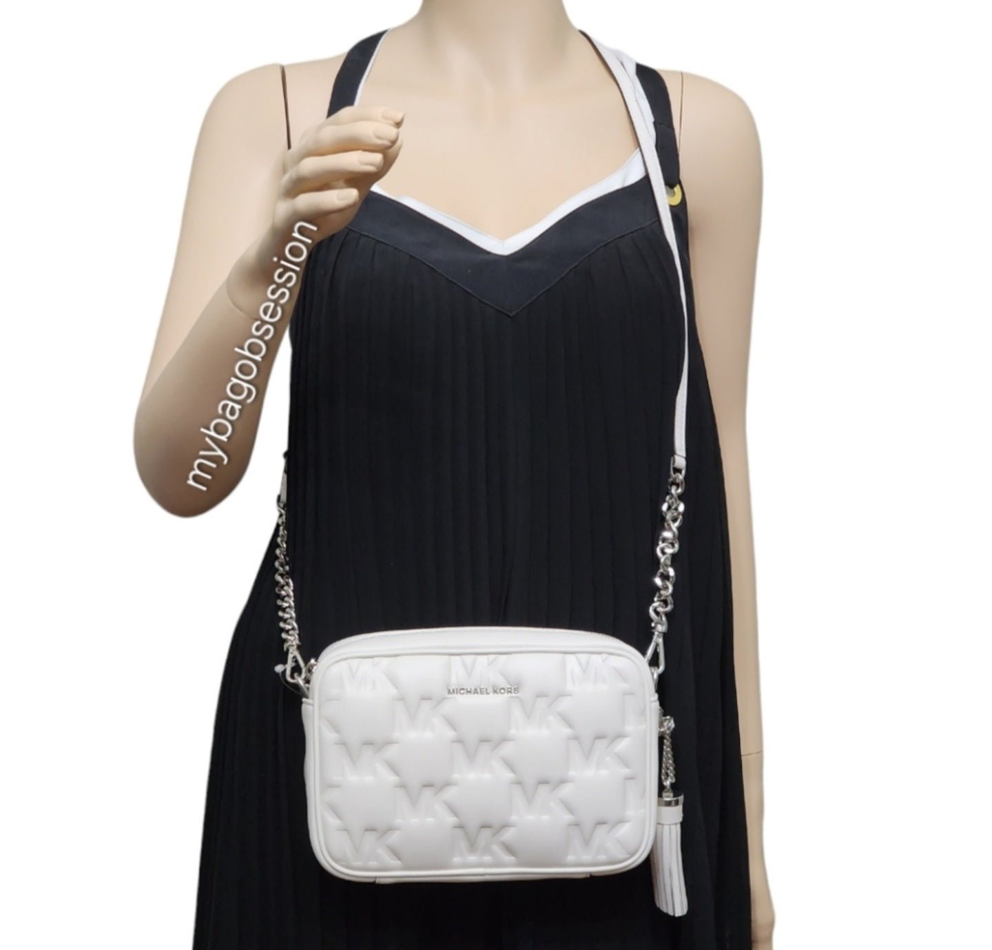 Michael Kors Jet Set Medium Camera Crossbody White