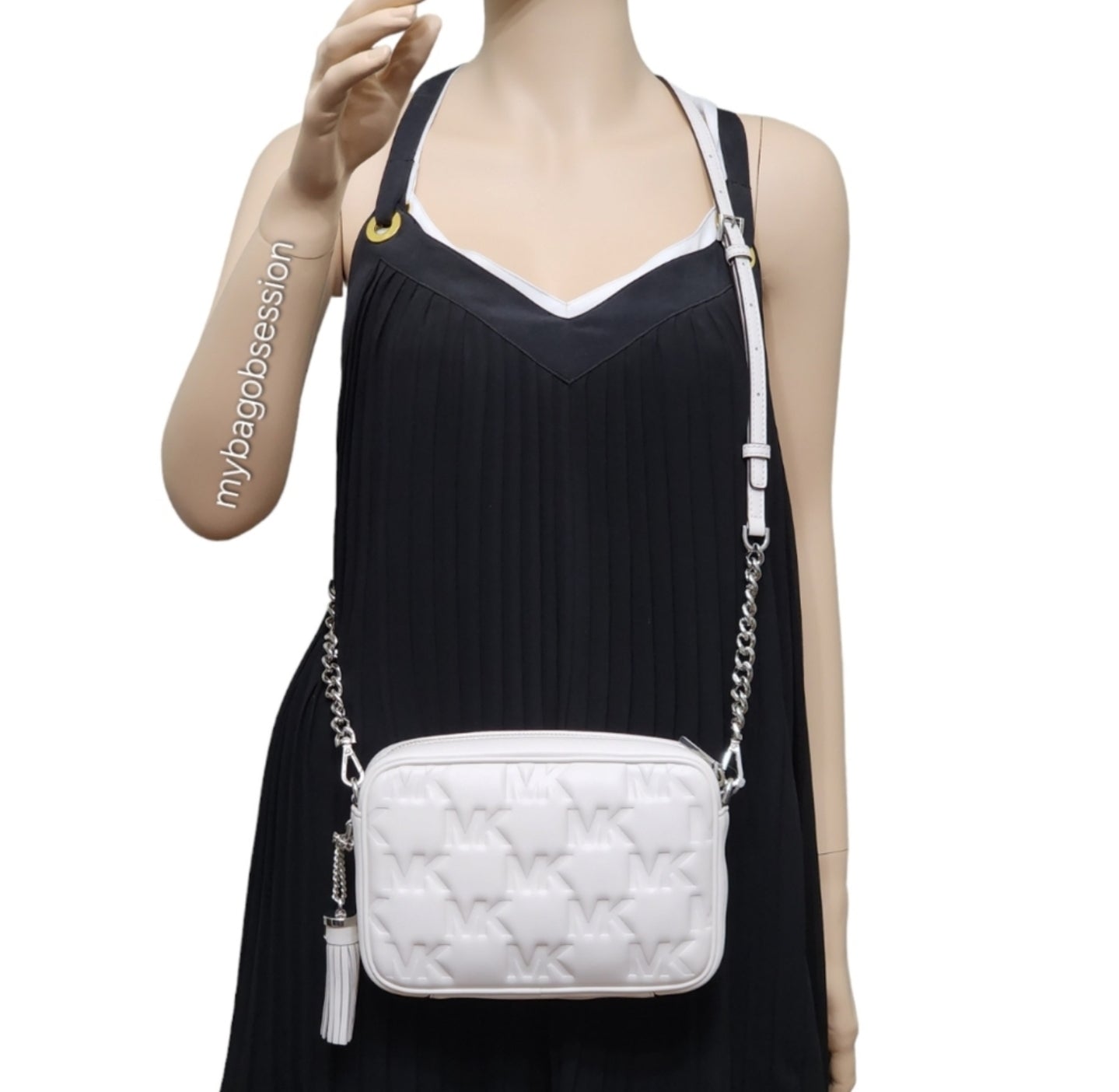 Michael Kors Jet Set Medium Camera Crossbody White