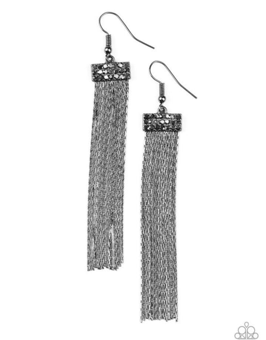 Paparazzi Twinkling Tapestry Black Earrings