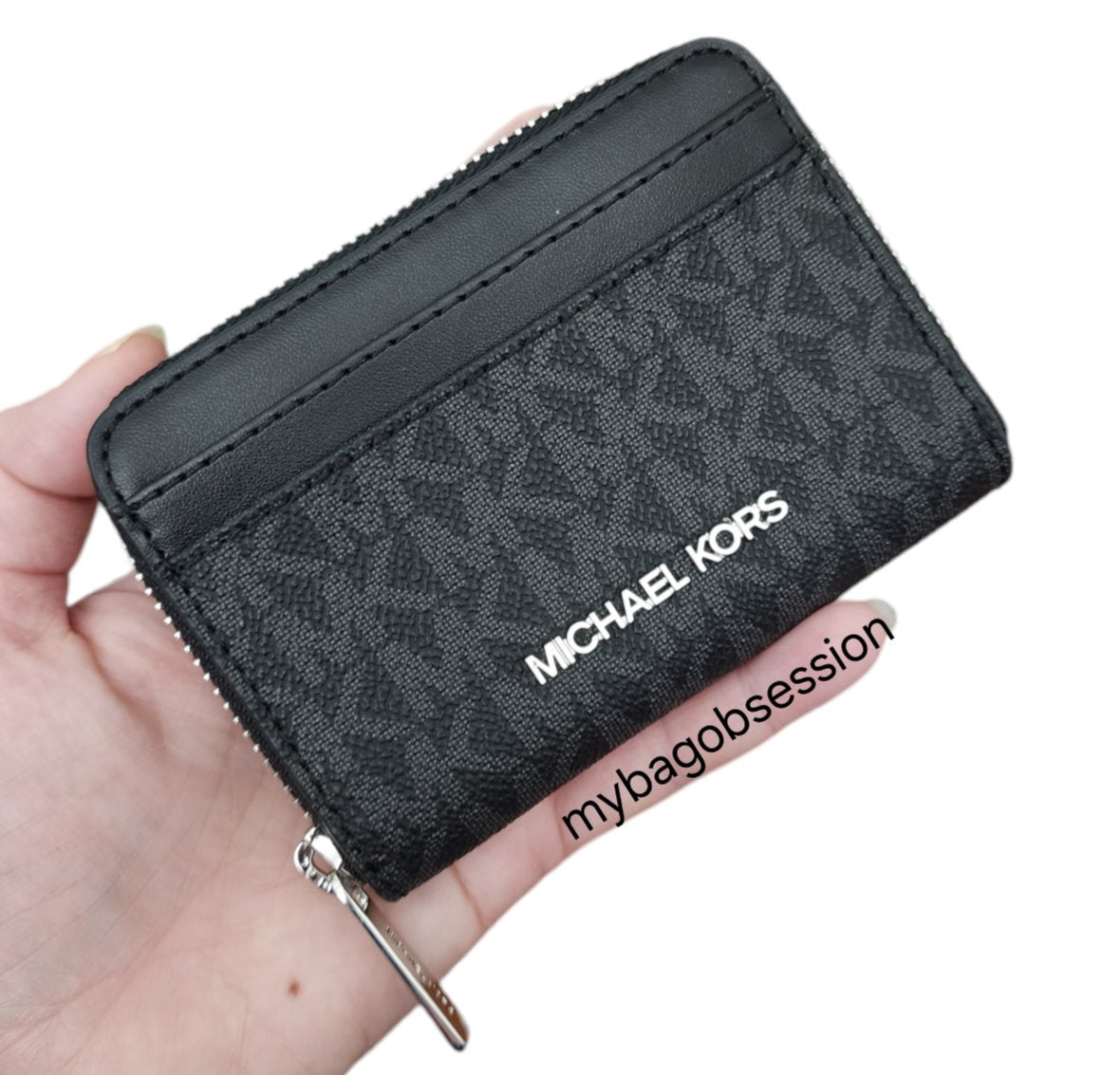 Michael Kors Jet Set Logo MD Card Case Wallet Black