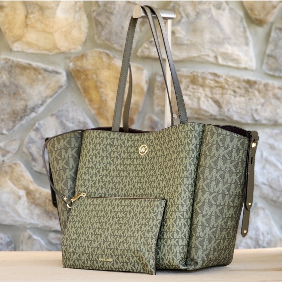 Michael Kors Freya Logo LG Shoulder Bag SET Green