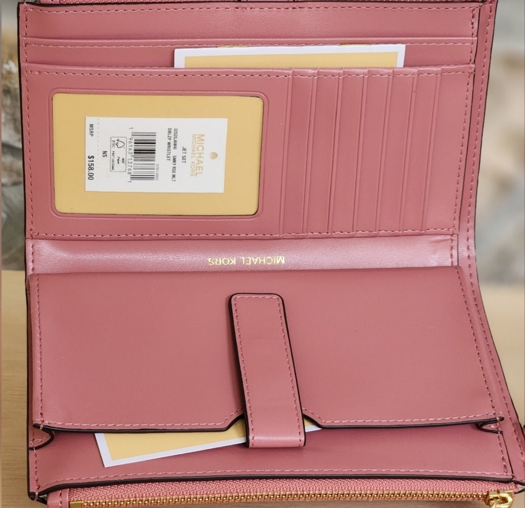 Michael Kors Freya Logo LG Shoulder Bag 3 Piece SET Pink