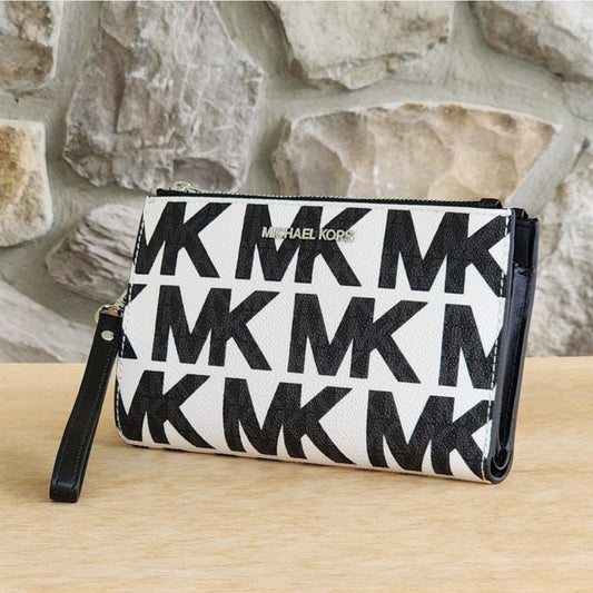 Michael Kors Jet Set Logo Double Zip Wristlet