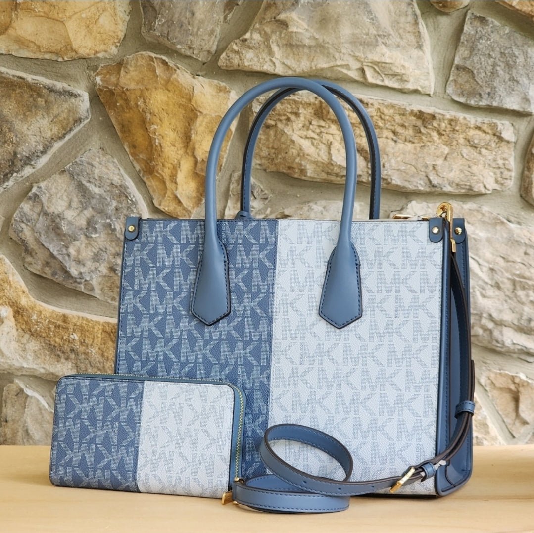 Michael Kors Maple Logo LG Satchel SET Blue