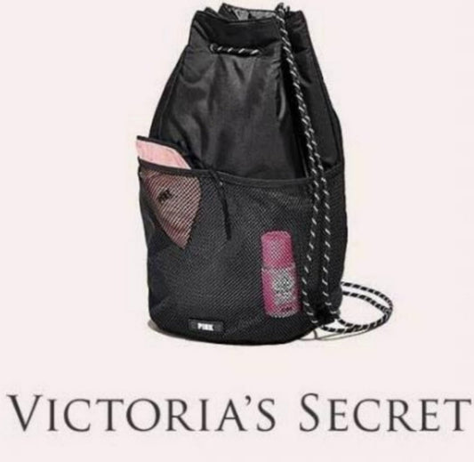 Victoria's Secret Drawstring Backpack Black