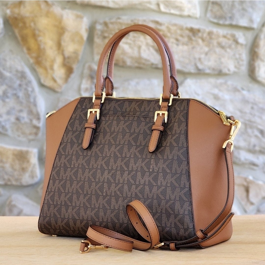 Michael Kors Ciara Logo LG Satchel Brown