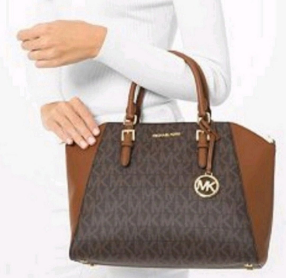 Michael Kors Ciara Logo LG Satchel Brown