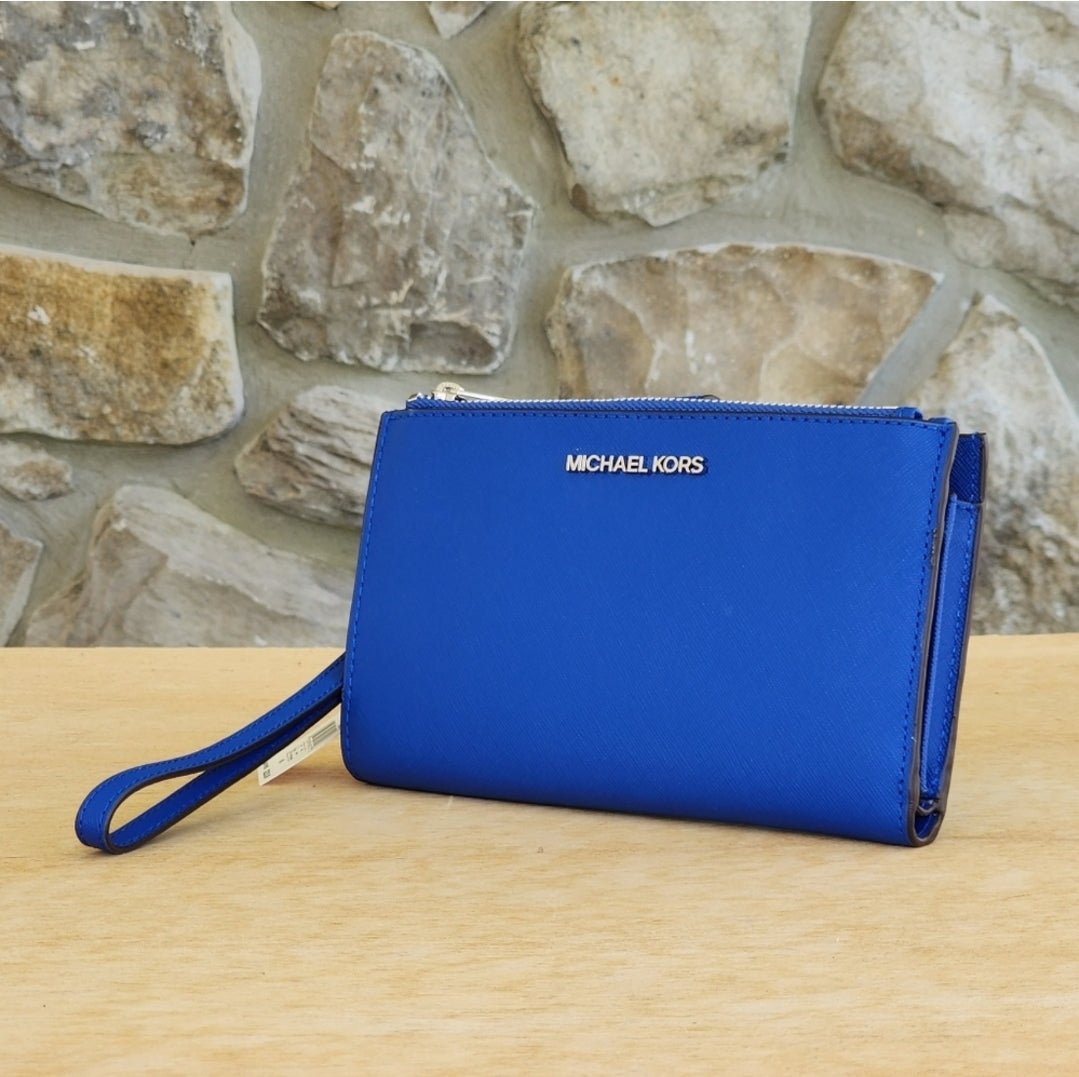 Michael Kors Jet Set Double Zip Wristlet Blue