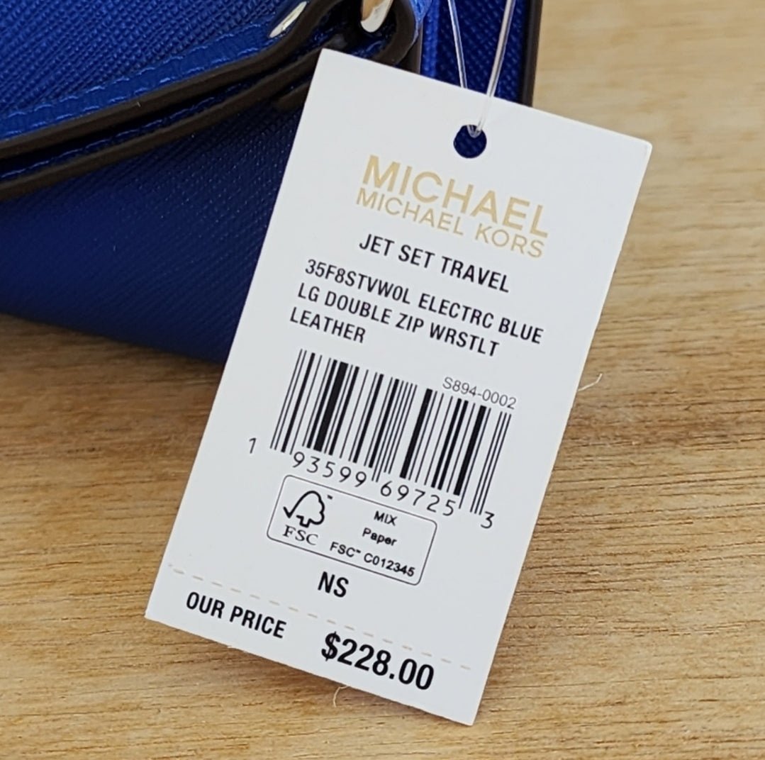 Michael Kors Jet Set Double Zip Wristlet Blue