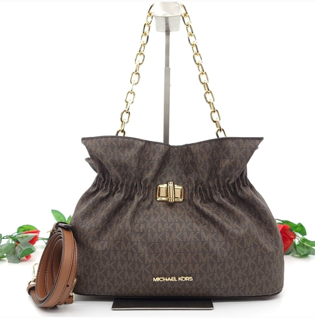 Michael Kors LG Logo Crossbody Brown