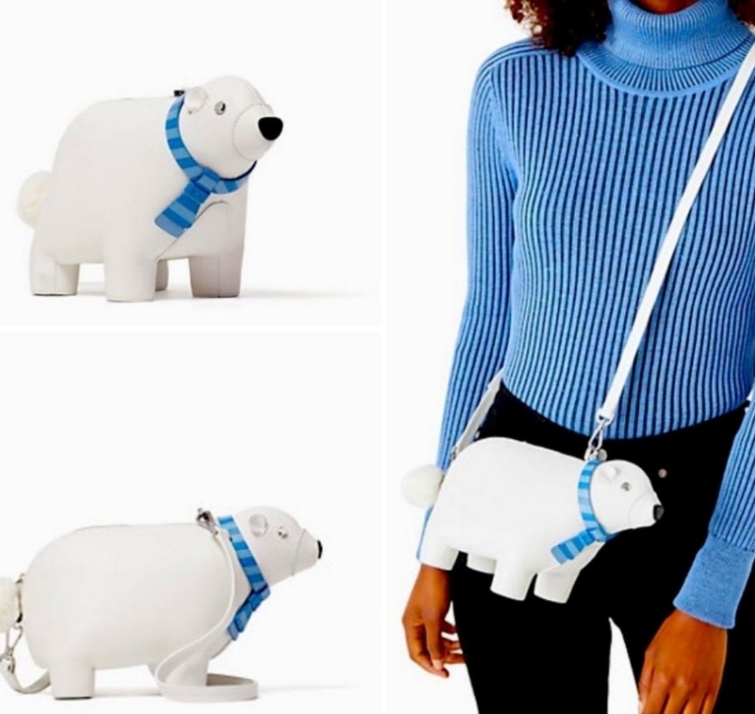 Kate Spade Artic Friends Polar Bear Novelty Crossbody White