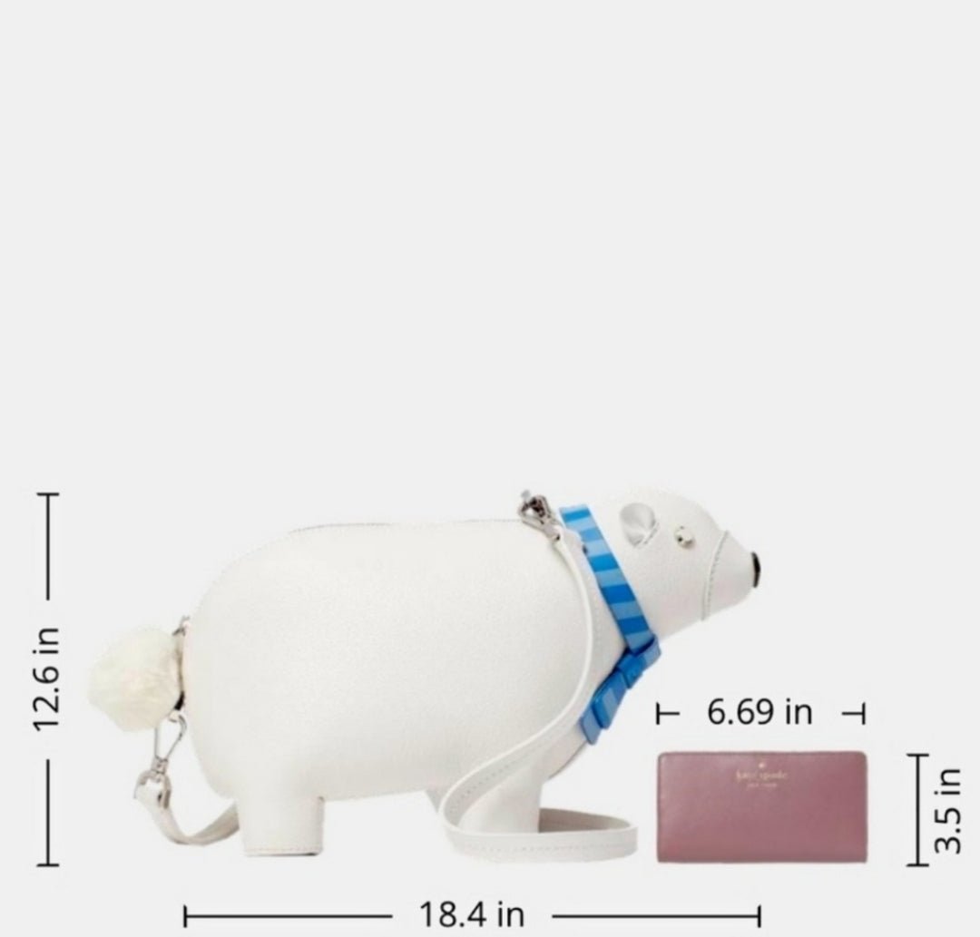 Kate Spade Artic Friends Polar Bear Novelty Crossbody White