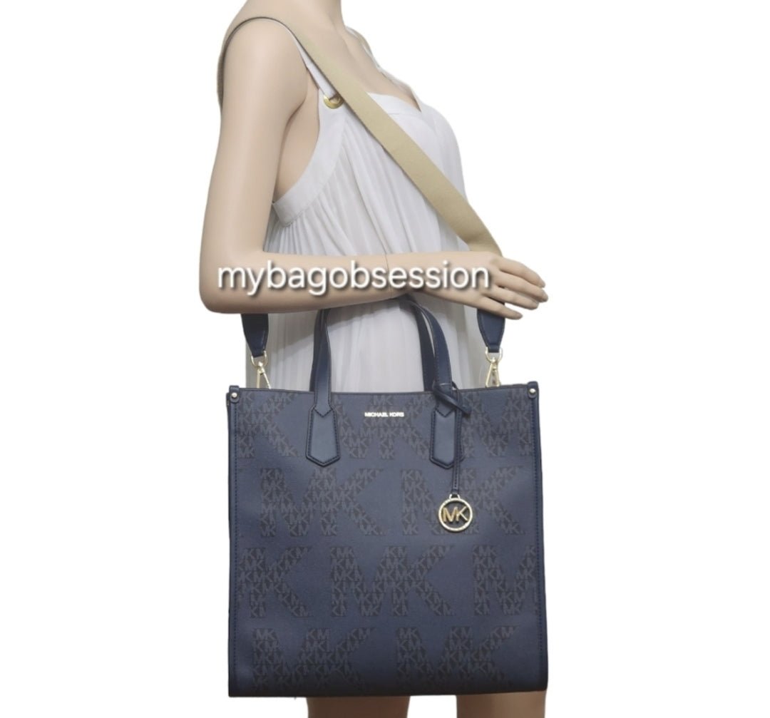 Michael Kors Maple Logo LG Tote Blue