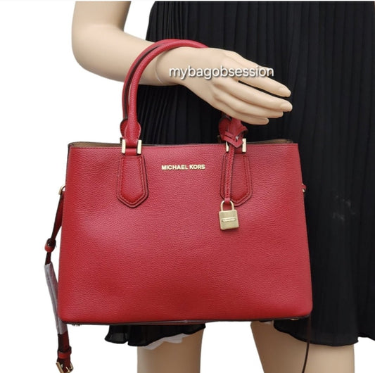 Michael Kors Adele MD Satchel Red