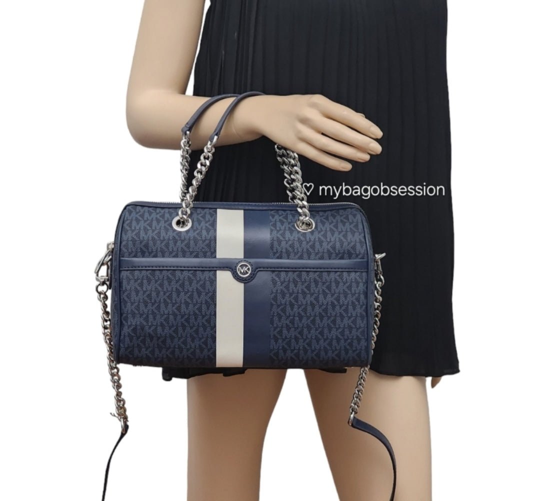 Michael Kors Blaire Duffle Logo MD Satchel Crossbody