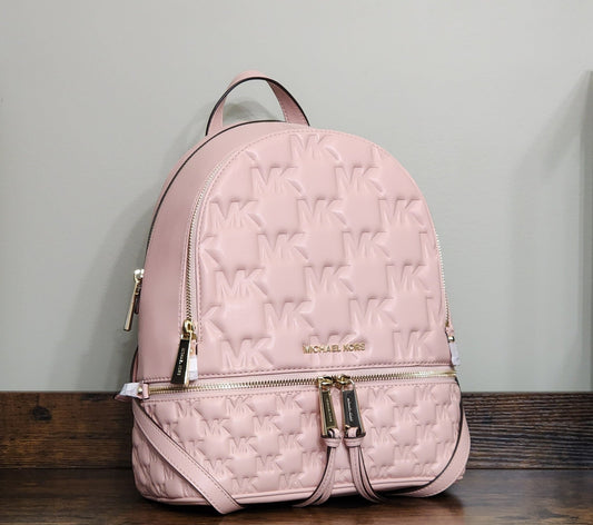 Michael Kors Rhea Embossed Logo MD Backpack Pink